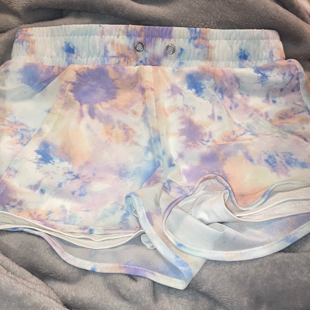 Pastel marble workout shorts